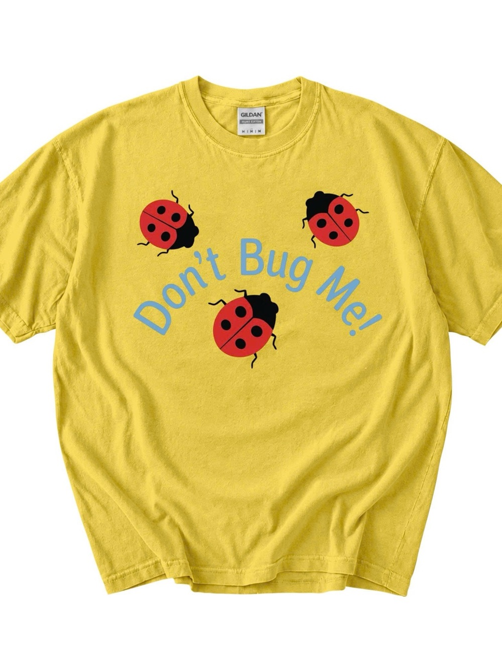 Gildan Yellow Short-Sleeve Tee with Ladybug Graphic